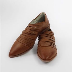 Perforated Bootie in Cognac Brown